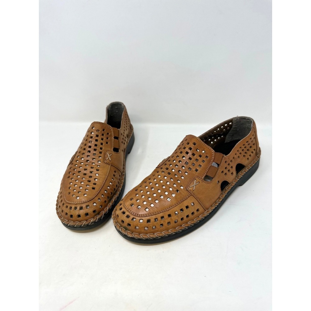 Rieker Susan 57 Laser Cut Leather Slip‎ On Brown 41